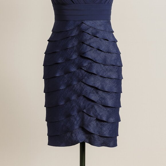 Adrianna Papell Purple Tiered Cocktail Dress – Size 8 - Picture 2 of 5